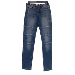 KanCan. Striped Moto Skinny Jeans